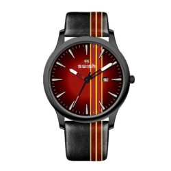 SWISH - Relógio esportivo de quartzo - pulseira de couro - à prova d'água