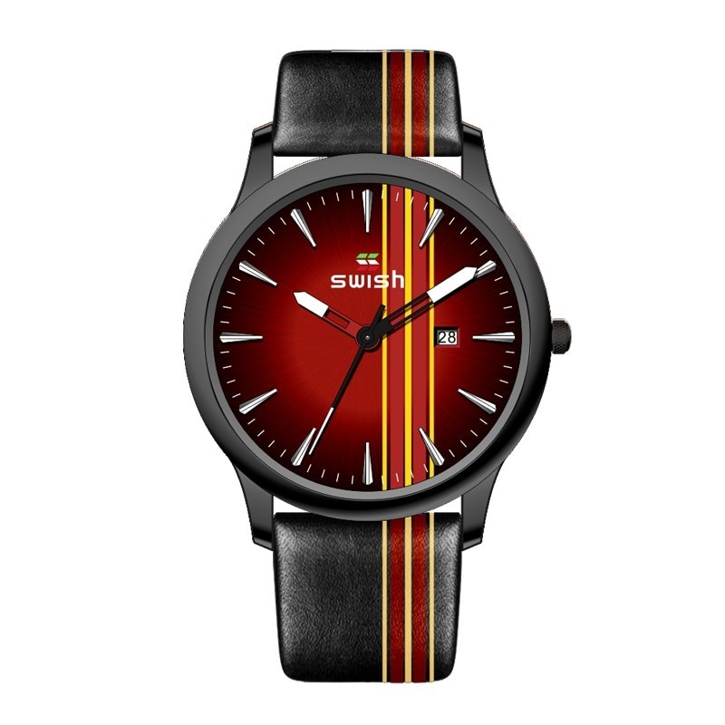 SWISH - Relógio esportivo de quartzo - pulseira de couro - à prova d'água