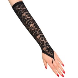 Luvas sexy de renda longa - sem dedos