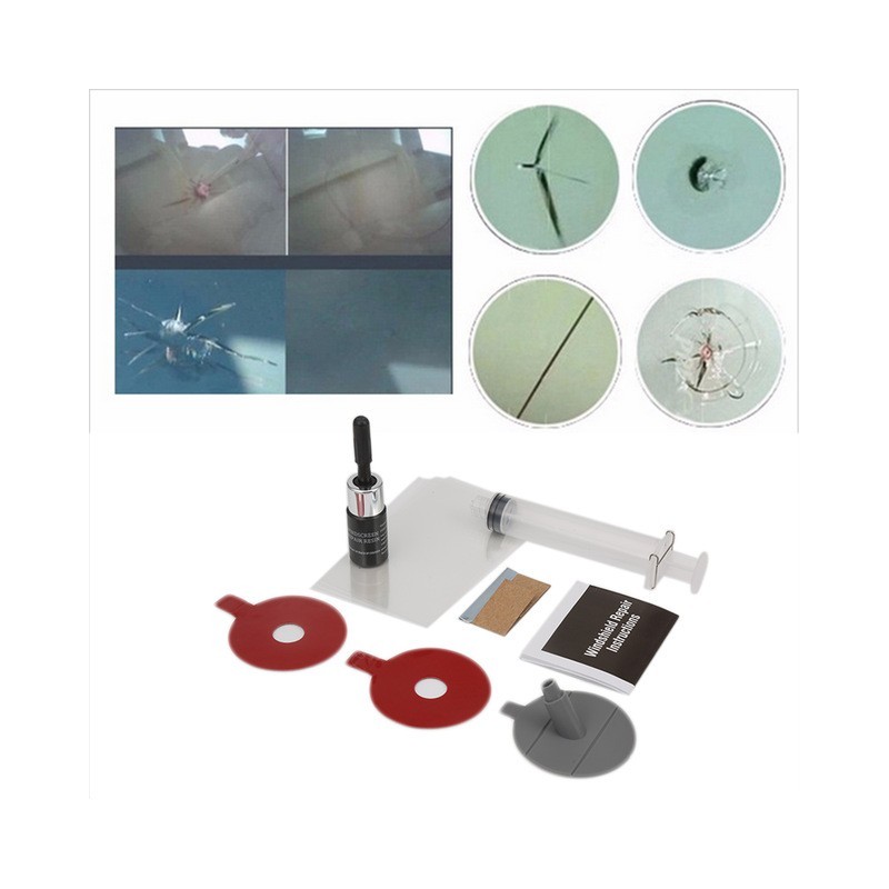 Arranhões / rachaduras no vidro - kit de reparo do pára-brisa do carro Arranhões / rachaduras no vidro - kit de reparo do pára-brisa do carro
