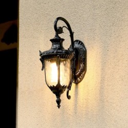 Candeeiro de parede exterior retro - à prova de água - com fixação em vidro - E27