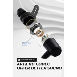 SounPEATS - Bluetooth 5.0 - fones de ouvido sem fio - à prova d'água - com carregamento magnético