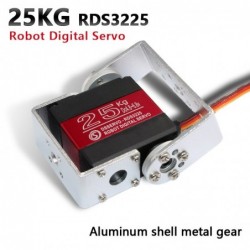25kg / RDS3225 - robô servo digital - arduino - engrenagem de metal - com montagem em U reta longa / curta