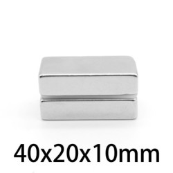N35 - ímã de neodímio - bloco retangular forte - 40mm * 20mm * 10mm