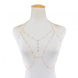 Corrente / colar com tassel - com cristais