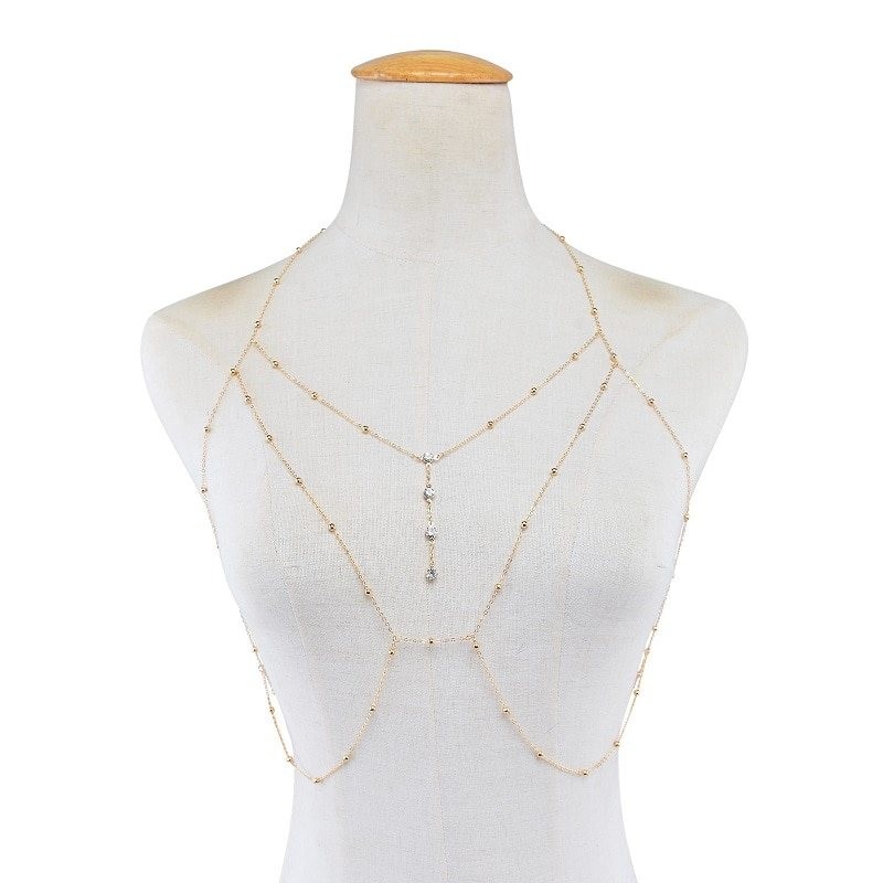 Corrente / colar com tassel - com cristais