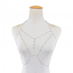 Corrente / colar com tassel - com cristais