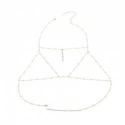 Corrente / colar com tassel - com cristais