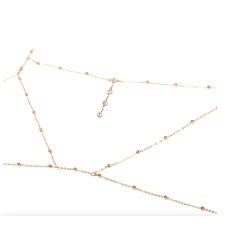 Corrente / colar com tassel - com cristais