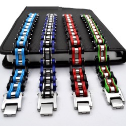 Pulseira de aço inoxidável - design de corrente de motocicleta