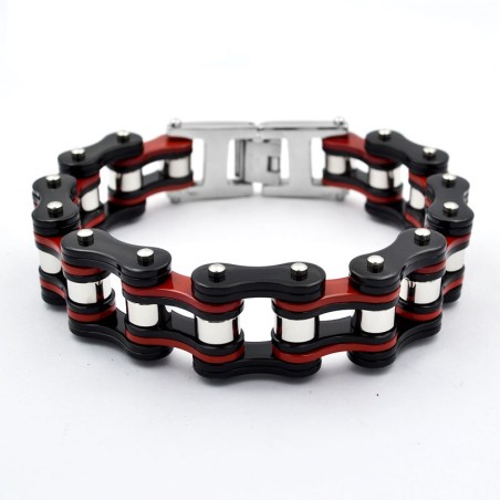 Pulseira de aço inoxidável - design de corrente de motocicleta