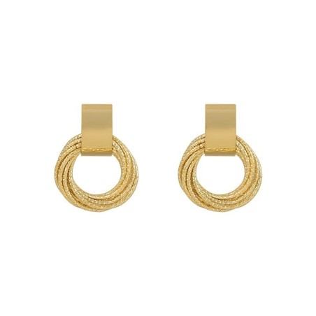 Elegant golden round earrings - multiple circlesEarrings