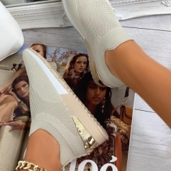 Mesh sports sneakers - slip on shoes - with high platformShoes