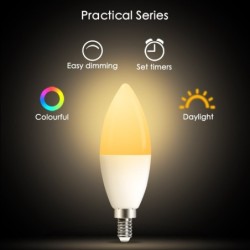 Lâmpada LED - E12 - E14 - RGB - com controle remoto - regulável