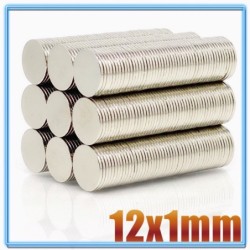 N35 - ímã de neodímio - disco redondo forte - 12mm * 1mm