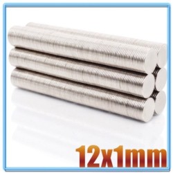 N35 - ímã de neodímio - disco redondo forte - 12mm * 1mm