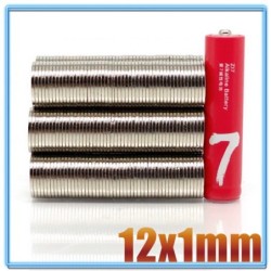 N35 - ímã de neodímio - disco redondo forte - 12mm * 1mm