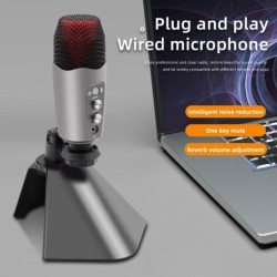 Microfone condensador profissional - com saída para fone de ouvido - USB