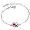 Pulseira de prata - com um coração / cristal
