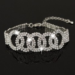 Luxurious silver bracelet with crystalsBracelets