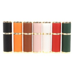 Frasco de perfume de couro - recipiente de metal vazio - 5ml