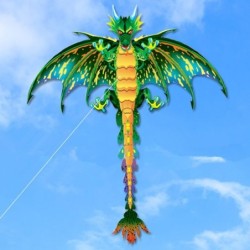 3D pterossauro - dinossauro verde - pipa - com linha de 100 m