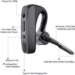 Fones de ouvido Bluetooth - Fone de ouvido sem fio HD - com microfone duplo CVC8.0 - redução de ruído