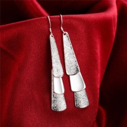 Elegant silver earrings - frosted tree leavesEarrings