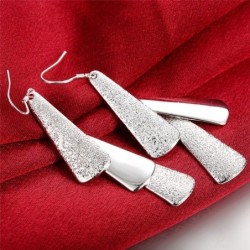 Brincos de prata elegantes - folhas de árvore foscas