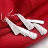 Brincos de prata elegantes - folhas de árvore foscas