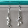 Long silver earrings - chains with beadsEarrings