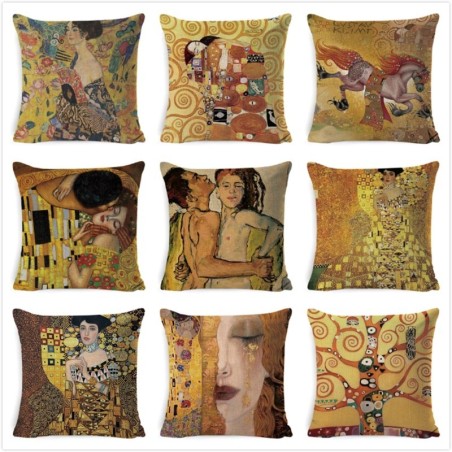 Capa de almofada decorativa - pintura de Gustav Klimt - 45cm * 45cm