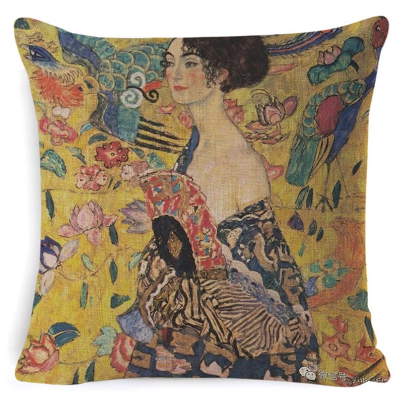 Capa de almofada decorativa - pintura de Gustav Klimt - 45cm * 45cm