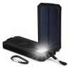 Banco de energia solar - carregador de bateria - USB duplo - à prova d'água - 20000mAh