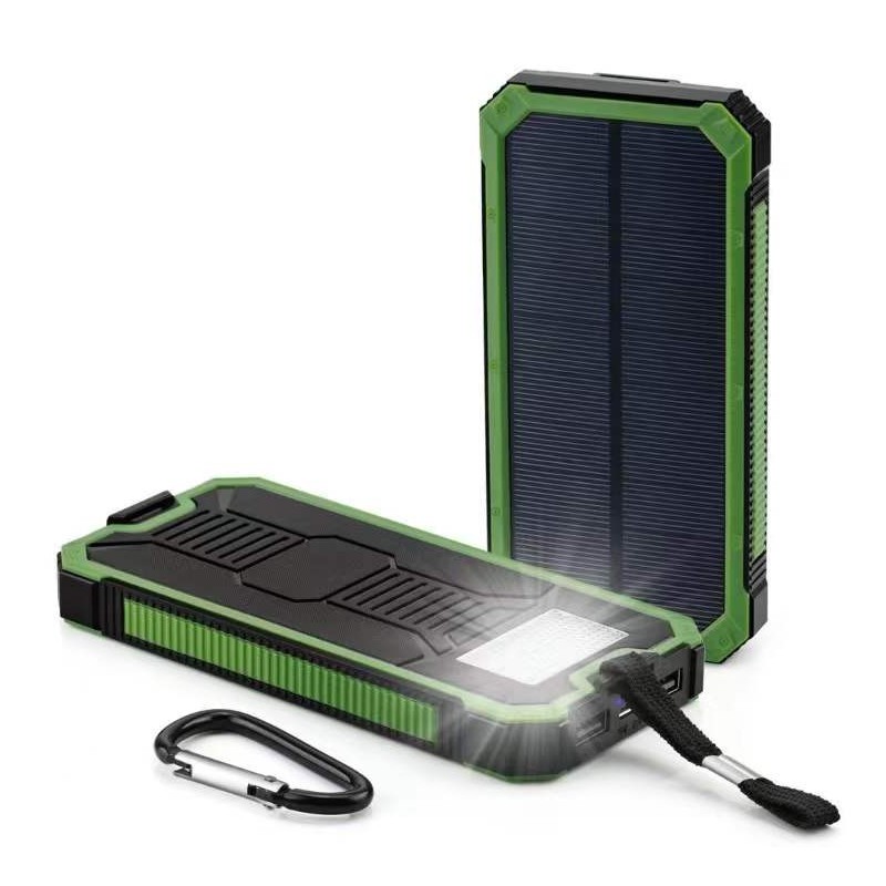 Banco de energia solar - carregador de bateria - USB duplo - à prova d'água - 20000mAh