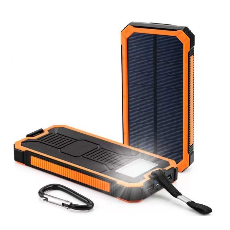 Banco de energia solar - carregador de bateria - USB duplo - à prova d'água - 20000mAh