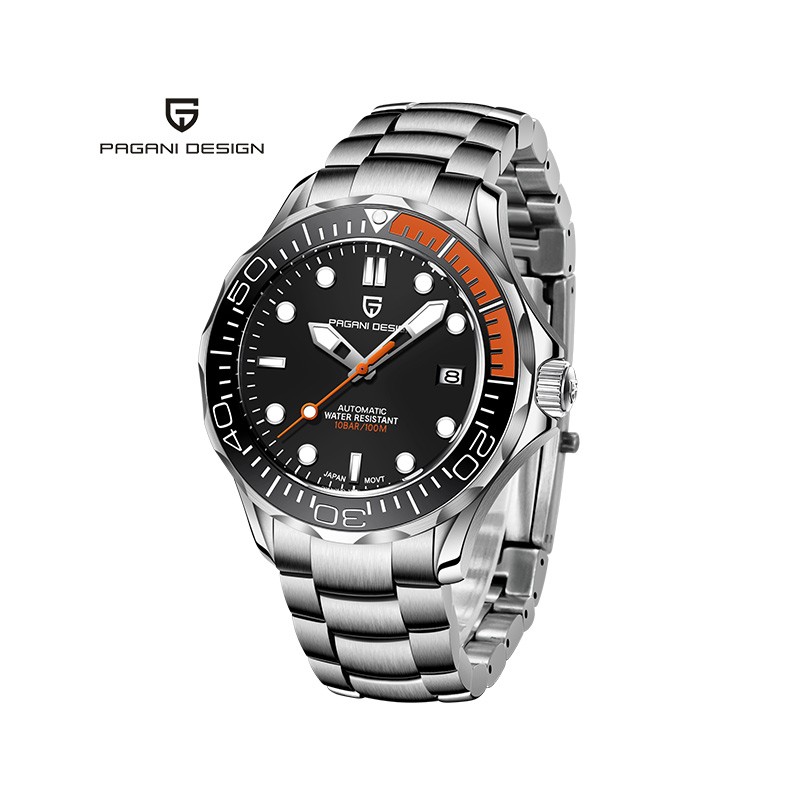 PAGANI DESIGN - fashion automatic watch - stainless steel - orangeWatches