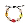 Pulseira corda trançada - com conchas - ajustável