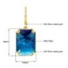 Brincos compridos elegantes em ouro - com cristal rectangular