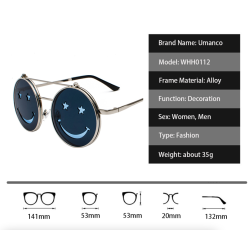 Óculos de sol da moda - lentes flip-up - rosto sorridente