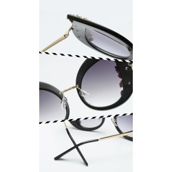 Óculos de sol cat eye da moda - folhas decorativas / cristais