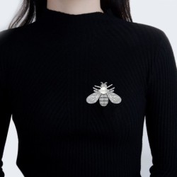 Broche de prata em forma de abelha - com uma pérola