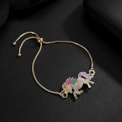 Conjunto de joias com unicórnio cristal - colar - pulseira - anel - brincos