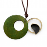 Wooden pendant with bird - rope necklaceNecklaces
