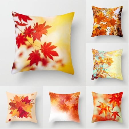 Fronha decorativa - estampa de folhas de bordo - 40 cm * 40 cm