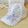 Boné de beisebol de renda fina - flores / folhas bordadas