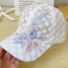 Boné de beisebol de renda fina - flores / folhas bordadas