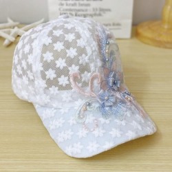 Boné de beisebol de renda fina - flores / folhas bordadas