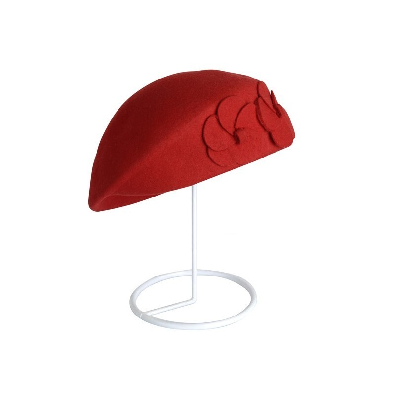 Boina de lã elegante - com flor
