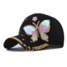 Boné de beisebol da moda - cristais - pérolas - lantejoulas - borboleta